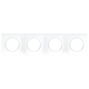 EUROHM Square Plaque quadruple blanc - 60299