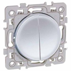 EUROHM Square Interrupteur double va et vient silver - 60410