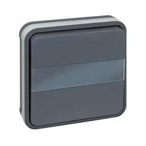 EUROHM Oxxo Bouton poussoir lumineux porte étiquette étanche encastré anthracite IP55 - 60885