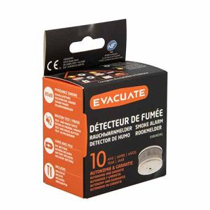 Détecteur avertisseur autonome de fumée mini Evacuate - photo packaging