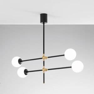 Suspension E14 LUCE DESIGN Noir Or ANTITESI - I-ANTITESI-S4