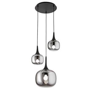 Suspension 1xE27+2xE14 LUCE DESIGN Gris noir JAIPUR - I-JAIPUR-S3-GR