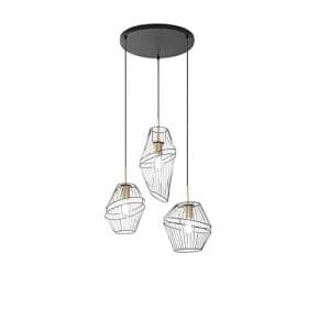 Suspension E27 LUCE DESIGN Noir Or KIKO - I-KIKO-S3