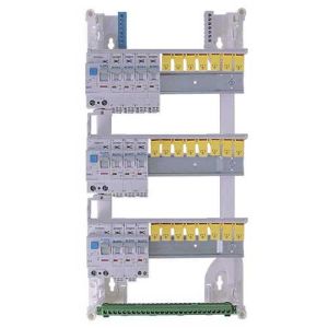 Intérieur du tableau électrique pré équipé auto IKEPE 3 rangées 3ID 40A 10 disjoncteurs