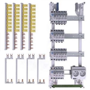 Composants tableau électrique pré-équipé à vis avec prise 4 rangées 4ID 63A 14 disjoncteurs
