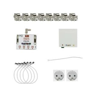 IKEPE Coffret de communication START Grade 2TV Fullbox - 8RJ45 - détail des équipements du coffret