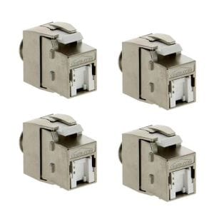 IKEPE Lot de 4 connecteurs RJ45 Categorie 6a STP femelle Grade 3TV