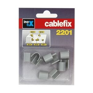 INOFIX Cablefix Accessoires droits 8 x 7 mm pour gaine adhésive - Gris métallisé