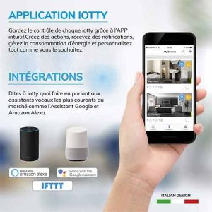 IOTTY Interrupteur connecté tactile en verre noir WIFI simple - LSWE21B