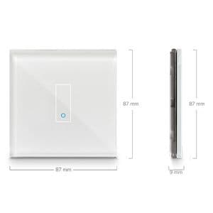 IOTTY Interrupteur connecté en verre blanc tactile WIFI simple - LSWE21W