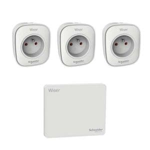 Kit de 3 prises connectées + passerelle WiFi génération 2 SCHNEIDER Wiser