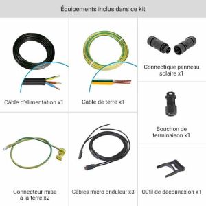 Composition du kit complet autoconsommation 6 panneaux + micro onduleur APSYSTEMS