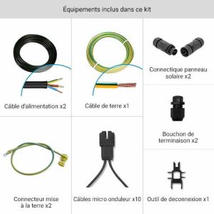 Détails des composants inclus dans ce kit photovoltaïque