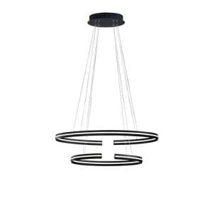 Suspension LED LUCE DESIGN 60W Noir CLARKE - LED-CLARKE-S80C