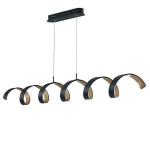 Suspension LED LUCE DESIGN 30W Noir Or HELIX - LED-HELIX-S6C NER