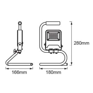 Dimensions du projecteur de chantier LED LEDVANCE