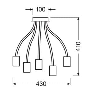 Dimensions du plafonnier 1906 pipe flex