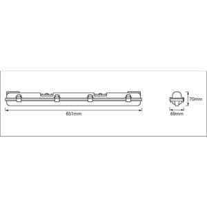 Dimensions de la réglette module LED Ledvance