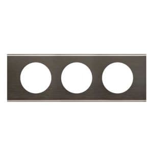 LEGRAND Céliane Plaque Matières 3 postes Black nickel - 069033