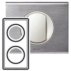 LEGRAND Céliane Plaque - Métal - 2 postes 71mm Inox brossé