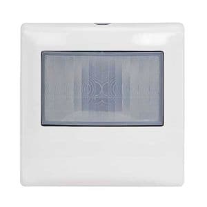 Détecteur de mouvement infrarouge 2 fils sans neutre 100W LED blanc Legrand Mosaic - vue de face