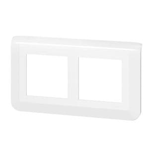 Plaque double horizontale entraxe 57 blanc LEGRAND Mosaic