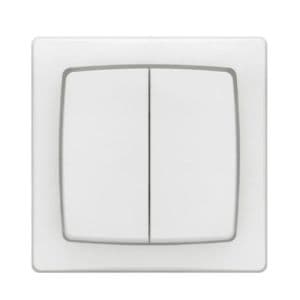 Double interrupteur 5 en 1 coloris blanc Legrand - vue de face