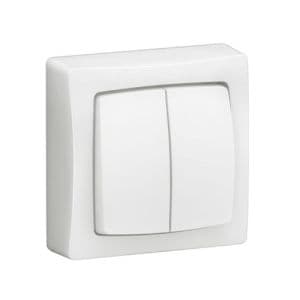 Double interrupteur 5 en 1 coloris blanc Legrand