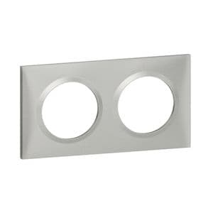 Plaque 2 postes Legrand Dooxie effet aluminium