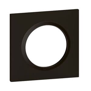 Plaque de finition 1 poste noir mat Legrand Dooxie