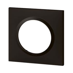 Plaque de finition 1 poste noir mat Legrand Dooxie - vue de profil