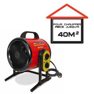 MECAFER Chauffage de chantier soufflant électrique 3000W avec turbo - MH3000TV