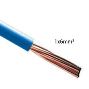 Fil électrique rigide H07VR 6mm² bleu - Couronne de 100m