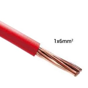 Fil électrique rigide H07VR 6mm² rouge - Couronne de 100m