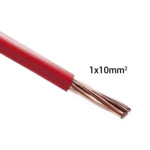 Fil électrique rigide H07VR 10mm² rouge - Prix au mètre