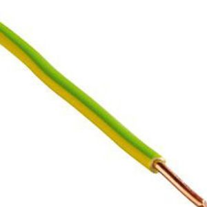 Fil électrique rigide H07VU 1.5mm² vert/jaune - Couronne de 100m