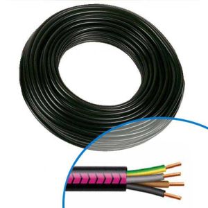 Câble électrique R2V 4G1.5mm² M/B/VJ - Couronne de 50m