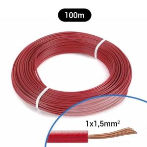 Fil électrique souple H07VK 1.5² rouge MIGUELEZ - Couronne de 100m