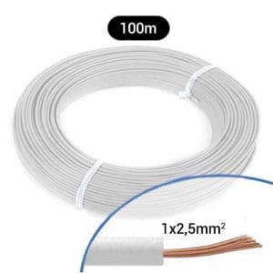 Fil électrique souple H07VK 2.5² blanc MIGUELEZ - Couronne de 100m