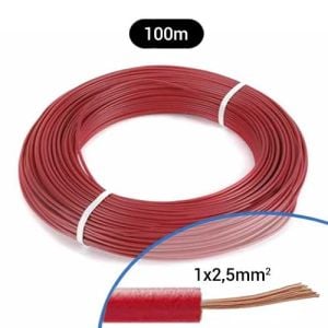 Fil électrique souple H07VK 2.5² rouge MIGUELEZ - Couronne de 100m