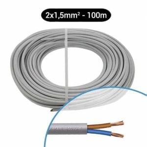 Câble électrique souple H05VVF 2x1.5mm² gris MIGUELEZ - Couronne de 100m