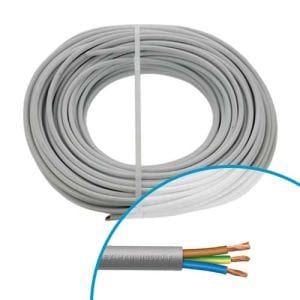 Câble électrique souple gris 3G1.5mm² Miguelez couronne de 50m