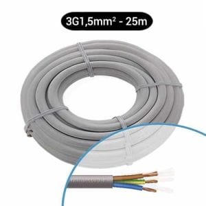 Câble électrique souple H05VVF 3G1.5mm² gris MIGUELEZ - Couronne de 25m