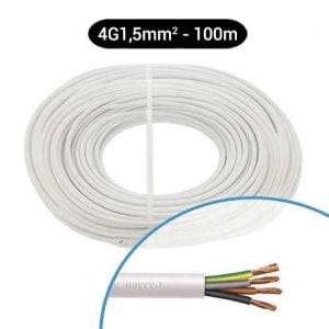 Câble électrique souple H05VVF 4G1.5mm² blanc MIGUELEZ - Couronne de 100m