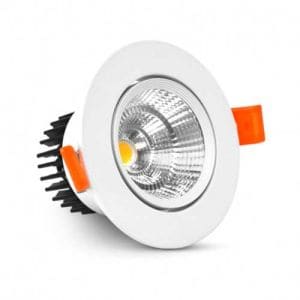 MIIDEX Spot LED encastrable SPARK II orientable 230V 7W 700lm 4000K 85mm blanc - vue de profil