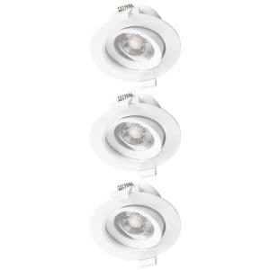 Lot de 3 spot LED MIIDEX encastrables orientables blanc