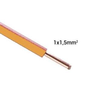 Fil électrique rigide HO7VU 1.5² orange - Couronne de 100m