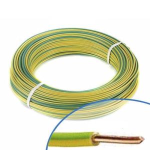 Couronne de fil électrique rigide H07VU 2.5² vert / jaune