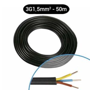 Câble électrique R02V 3G1.5² M/B/VJ - Couronne de 50m