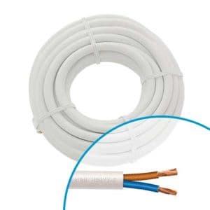 Couronne de câble électrique souple H05VV-F 2x1.5mm² blanc Nexans